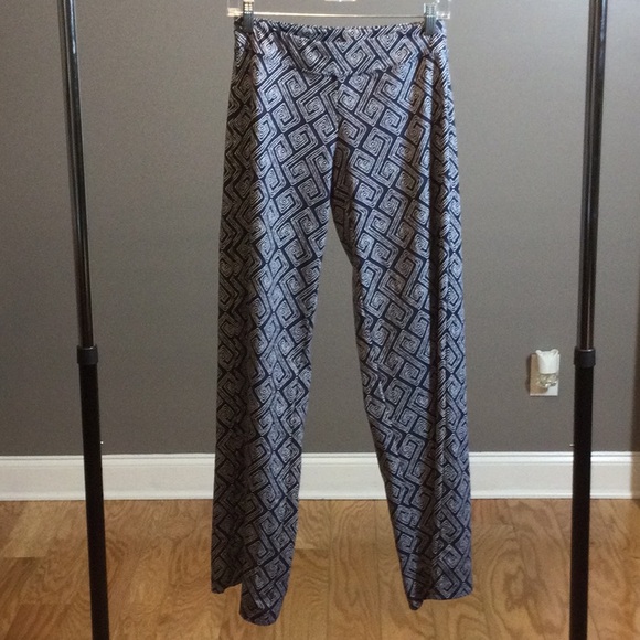 XS Persifor navy geometric print stretch wide leg pants - Picture 5 of 15